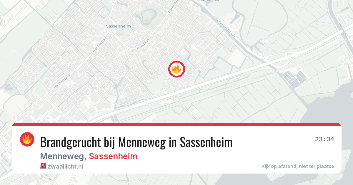 Brandgerucht bij Menneweg in Sassenheim — 23 jun 2026