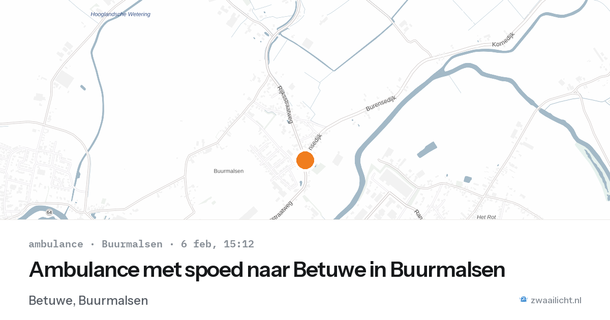 Ambulance met spoed naar Betuwe in Buurmalsen — 6 feb 2026