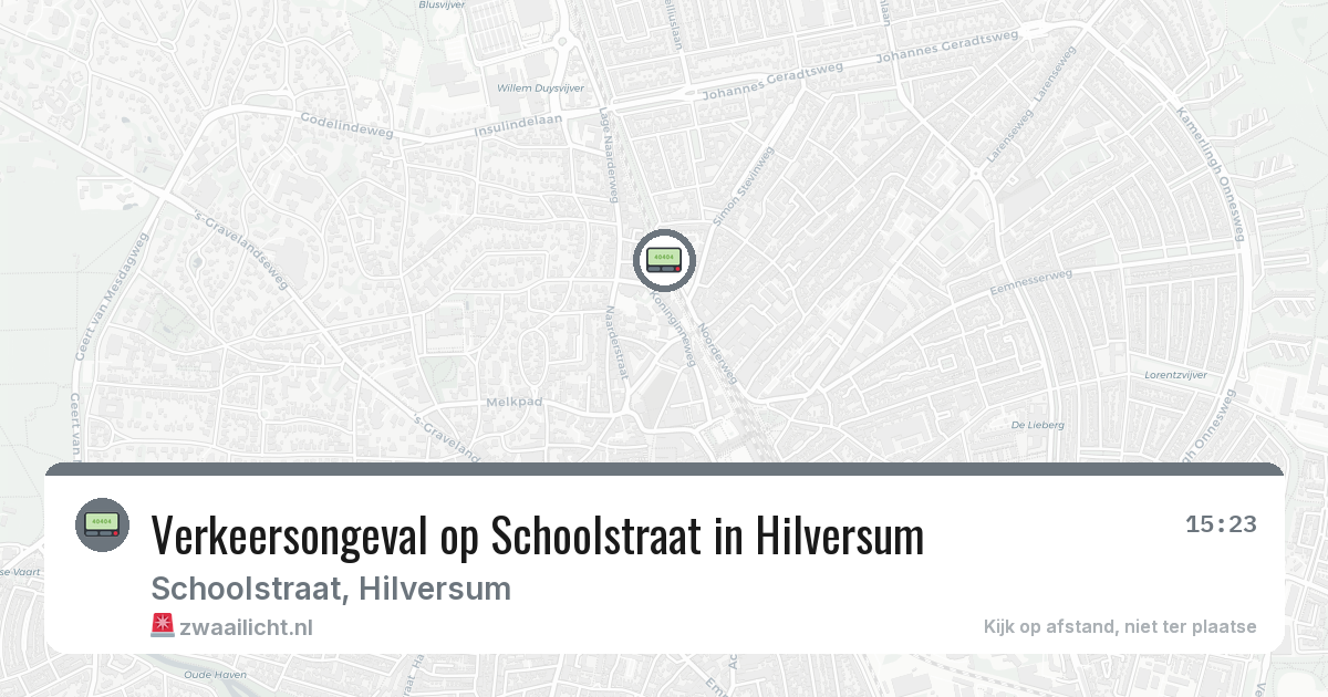 Verkeersongeval op Schoolstraat in Hilversum — 25 feb 2026