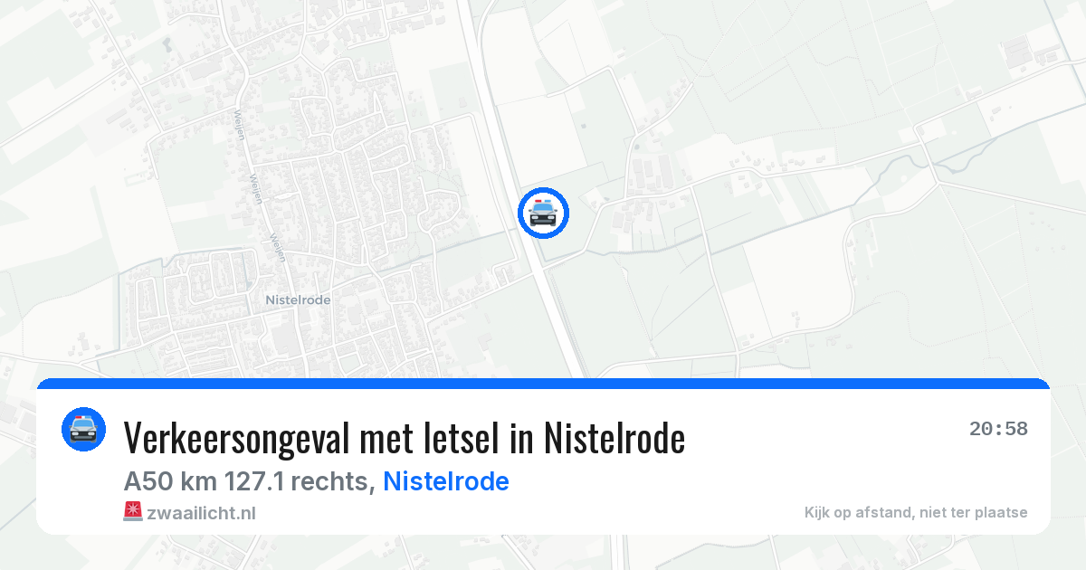 Verkeersongeval met letsel in Nistelrode — 12 aug 2026