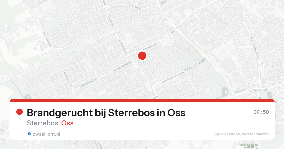 Brandgerucht bij Sterrebos in Oss — 21 aug 2026