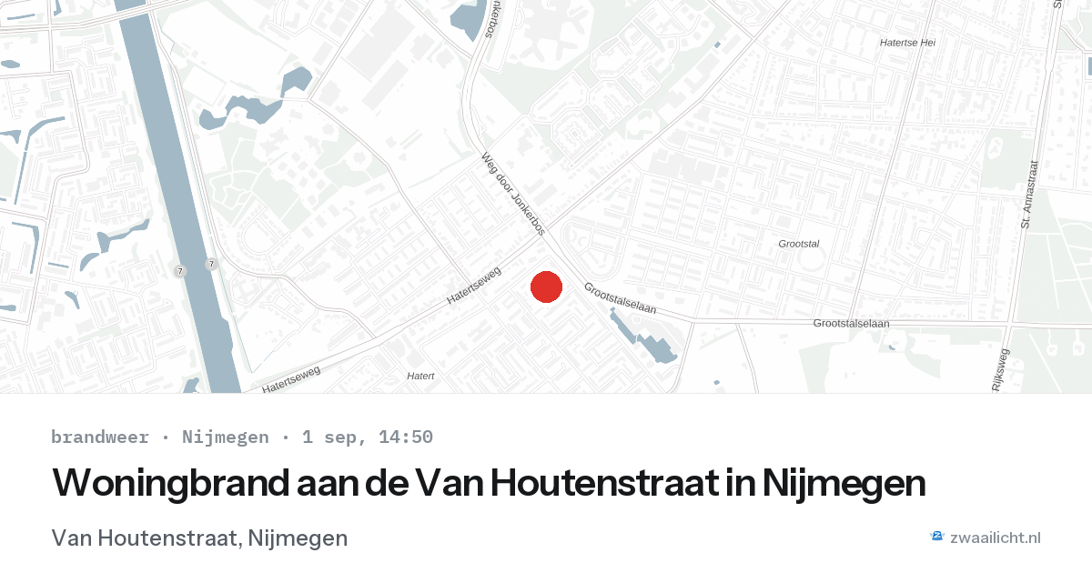 Woningbrand aan de Van Houtenstraat in Nijmegen — 1 sep 2026