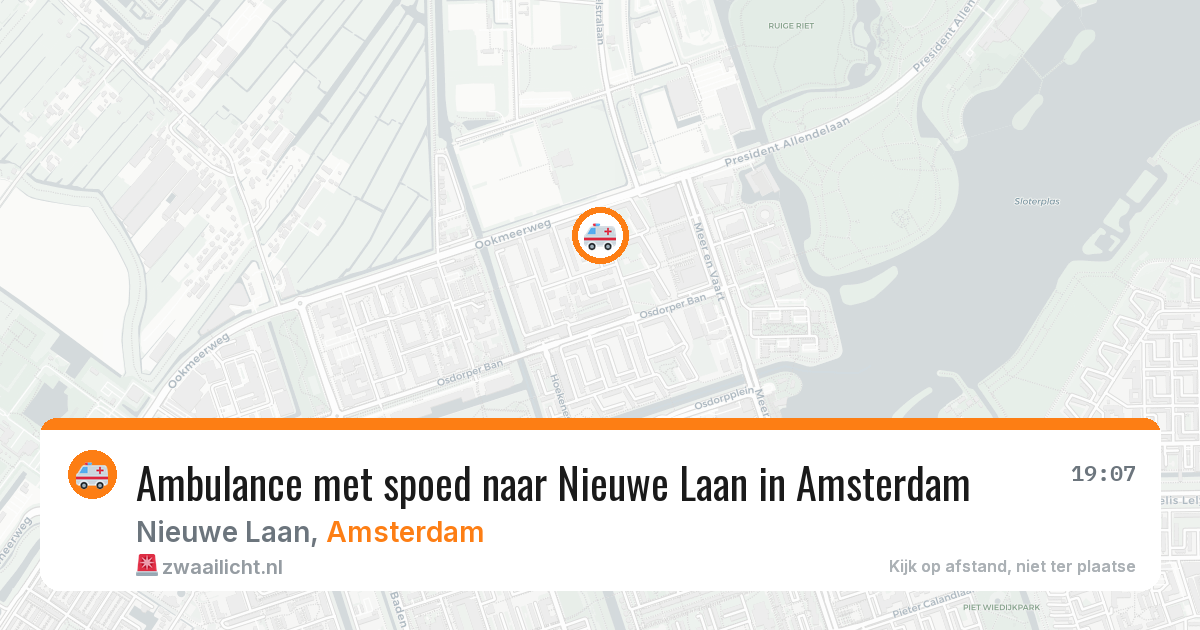 Ambulance met spoed naar Nieuwe Laan in Amsterdam — 25 jun 2026