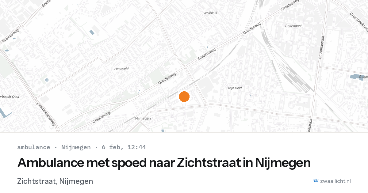 Ambulance met spoed naar Zichtstraat in Nijmegen — 6 feb 2026