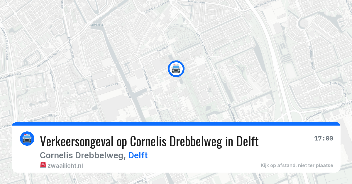 Verkeersongeval op Cornelis Drebbelweg in Delft — 16 mei 2026