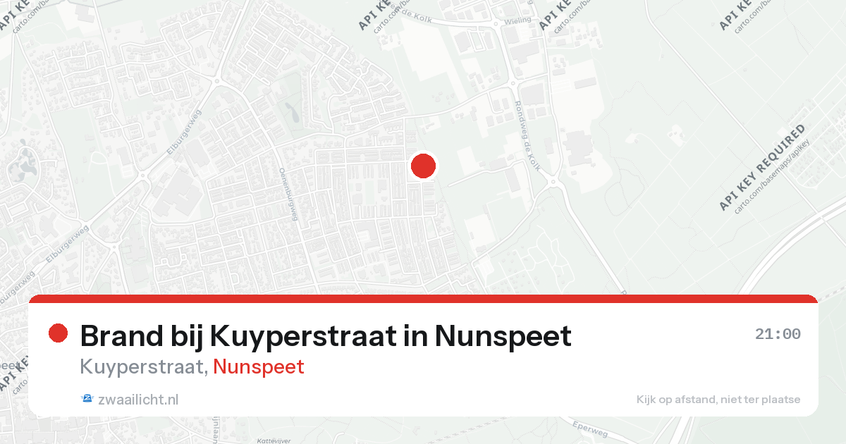 Brand bij Kuyperstraat in Nunspeet — 25 aug 2026