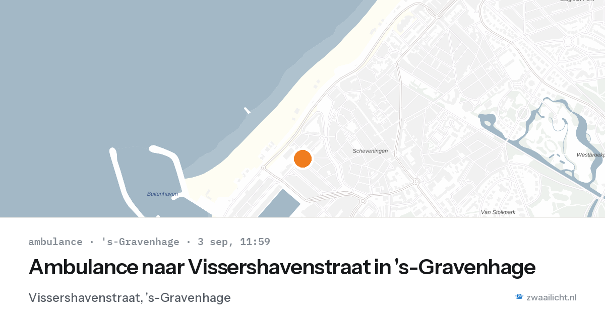 Ambulance naar Vissershavenstraat in 's-Gravenhage — 3 sep 2026