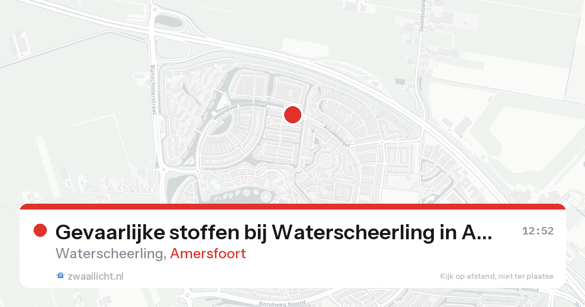 Gevaarlijke stoffen bij Waterscheerling in Amersfoort — 15 aug 2026