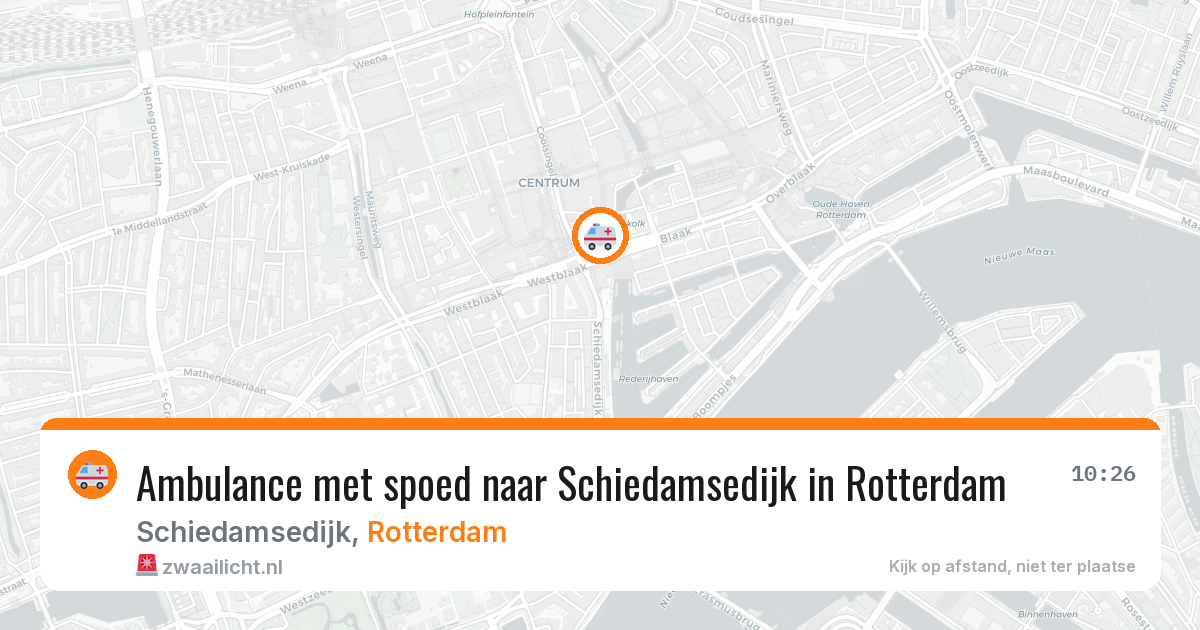 Ambulance met spoed naar Schiedamsedijk in Rotterdam — 23 mei 2026