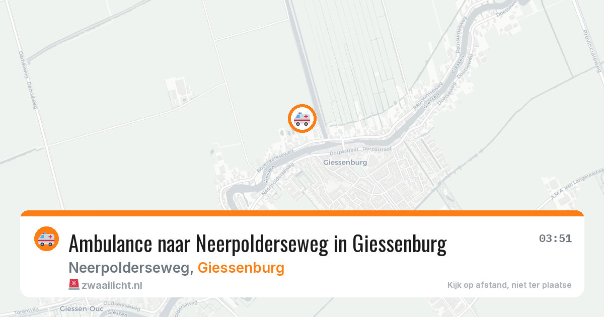 Ambulance naar Neerpolderseweg in Giessenburg — 8 aug 2026
