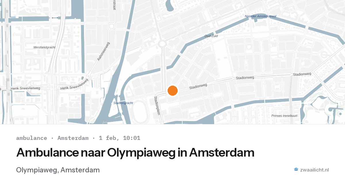 Ambulance naar Olympiaweg in Amsterdam — 1 feb 2026