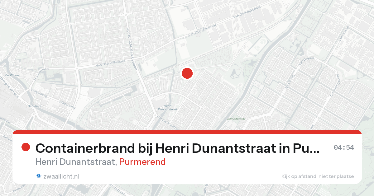 Containerbrand bij Henri Dunantstraat in Purmerend — 19 aug 2026