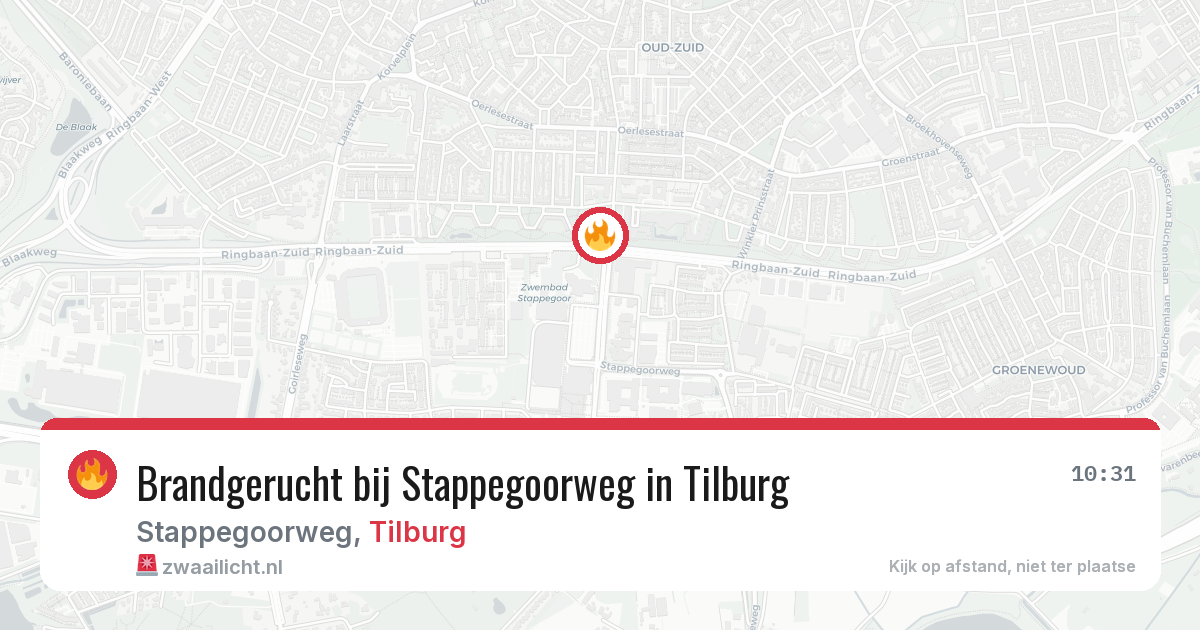 Brandgerucht bij Stappegoorweg in Tilburg — 21 jun 2026