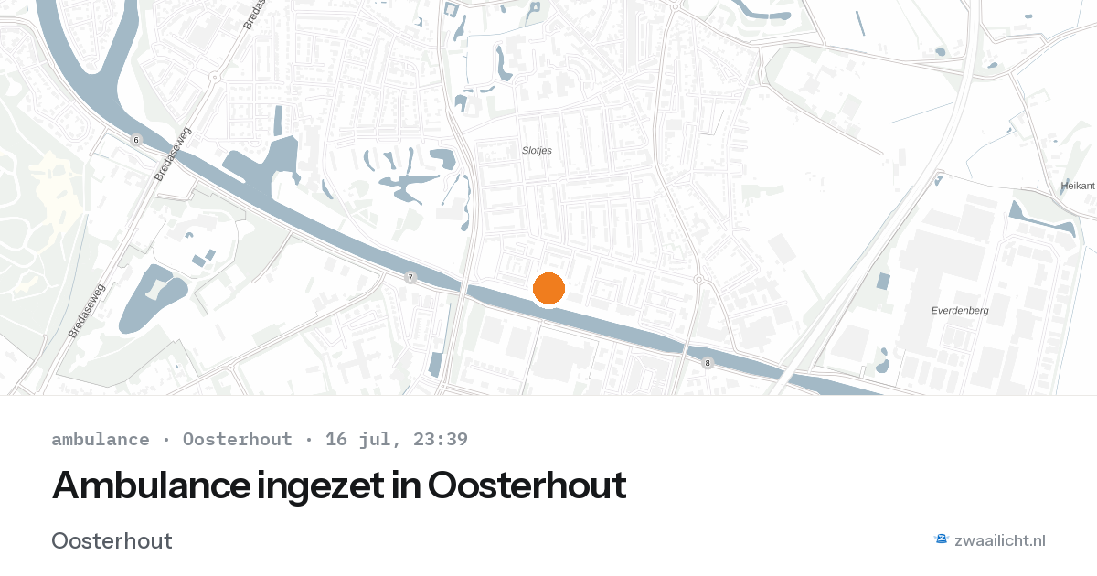 Ambulance ingezet in Oosterhout — 16 jul 2026
