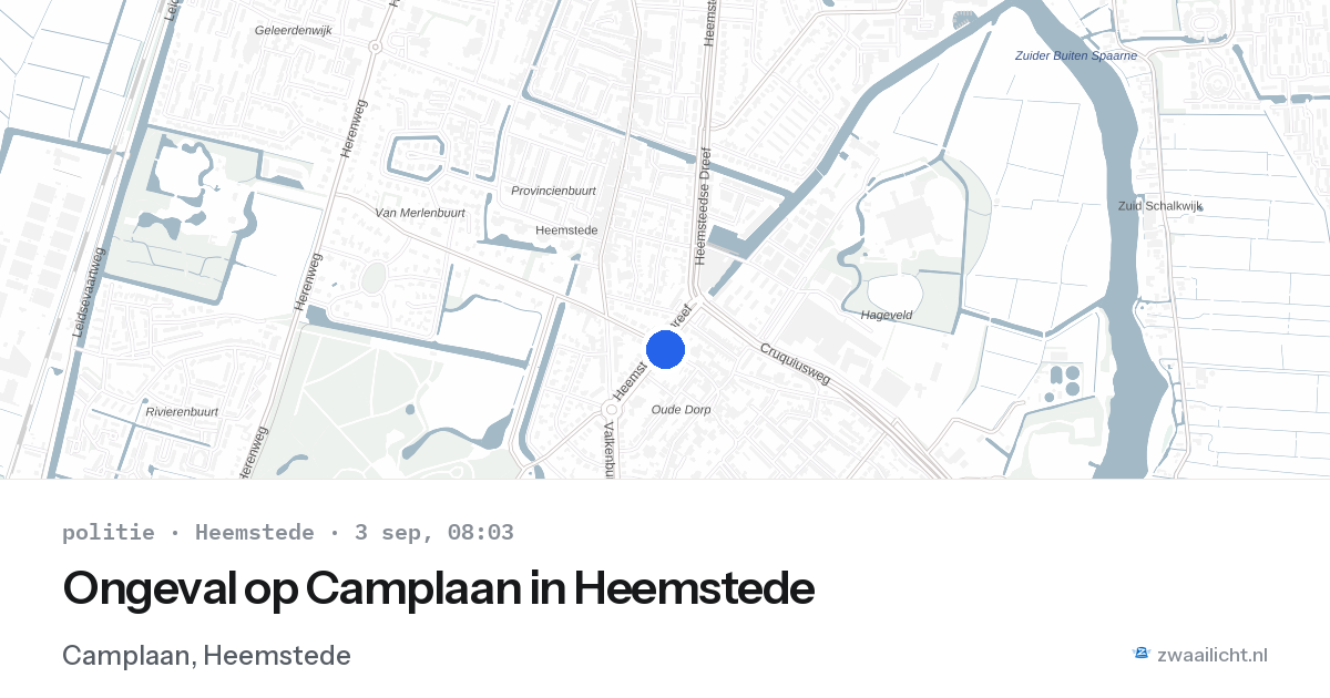 Ongeval op Camplaan in Heemstede — 3 sep 2026