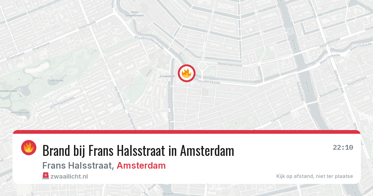 Brand bij Frans Halsstraat in Amsterdam — 20 jun 2026