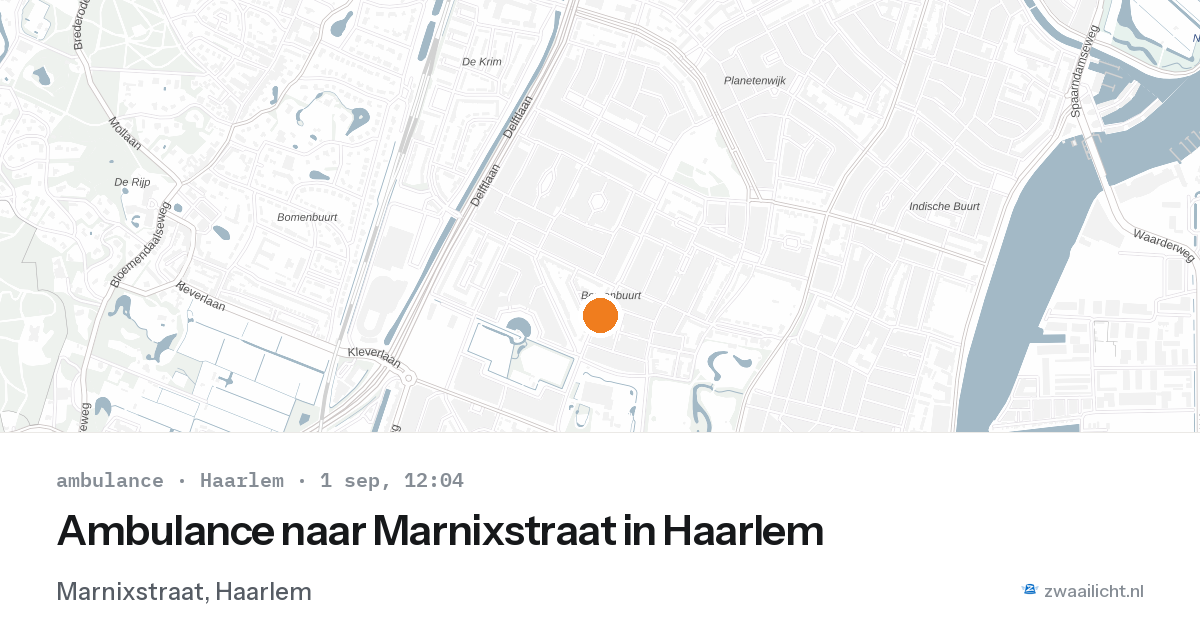 Ambulance naar Marnixstraat in Haarlem — 1 sep 2026