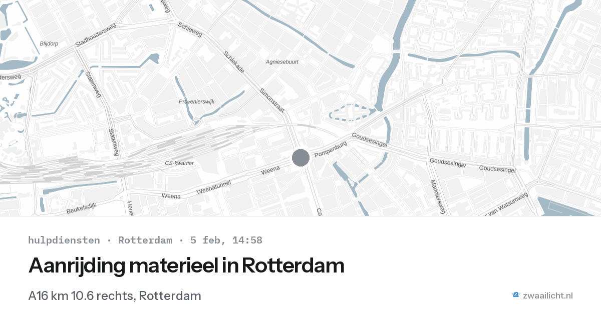 Aanrijding materieel in Rotterdam — 5 feb 2026