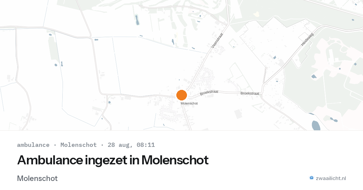 Ambulance ingezet in Molenschot — 28 aug 2026