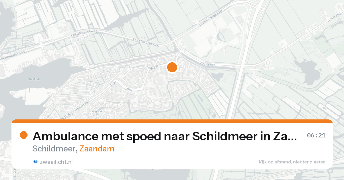 Ambulance met spoed naar Schildmeer in Zaandam — 24 aug 2026