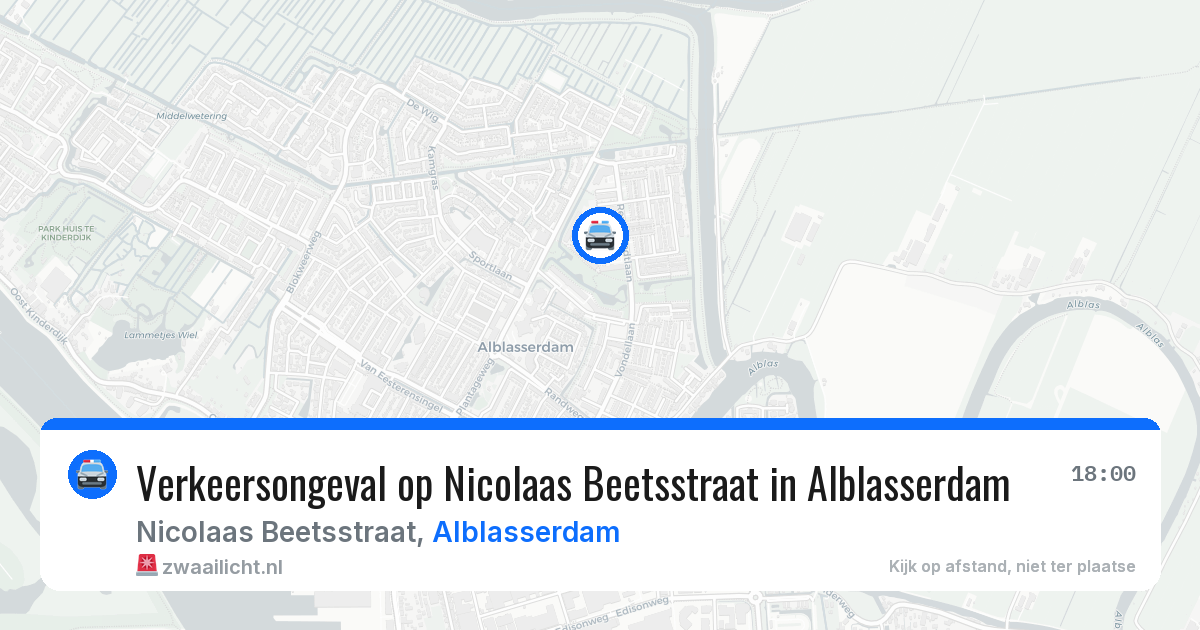 Verkeersongeval op Nicolaas Beetsstraat in Alblasserdam — 14 mrt 2026