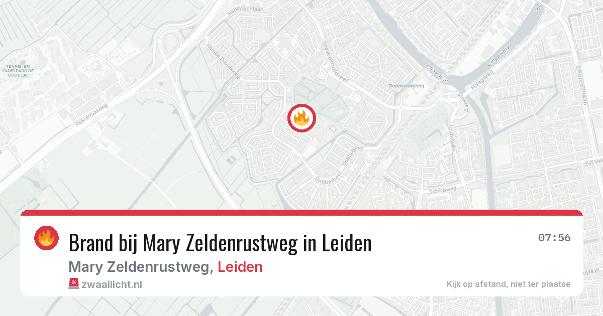 Brand bij Mary Zeldenrustweg in Leiden — 26 mrt 2026