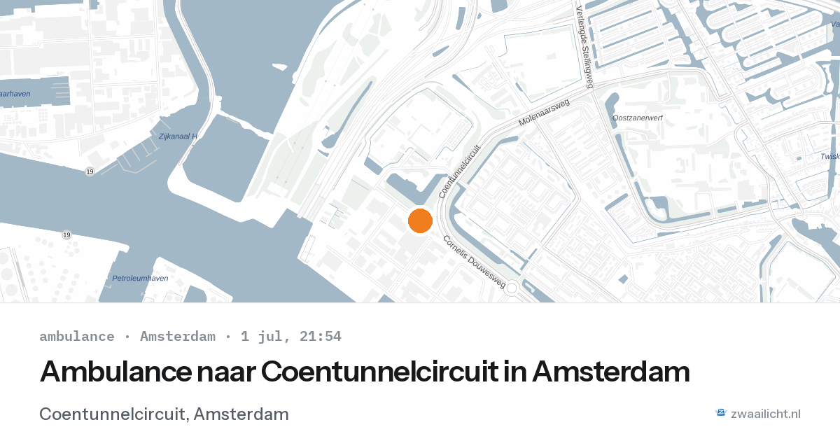 Ambulance naar Coentunnelcircuit in Amsterdam — 1 jul 2026