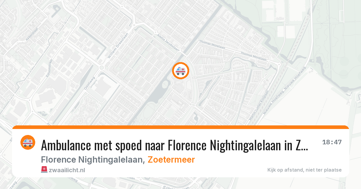 Ambulance met spoed naar Florence Nightingalelaan in Zoetermeer — 27 apr 2026