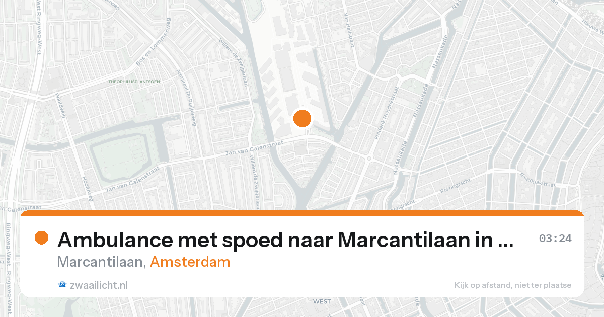 Ambulance met spoed naar Marcantilaan in Amsterdam — 26 aug 2026