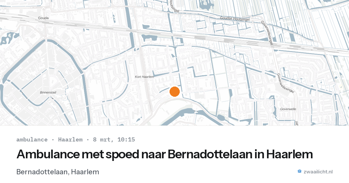 Ambulance met spoed naar Bernadottelaan in Haarlem — 8 mrt 2026
