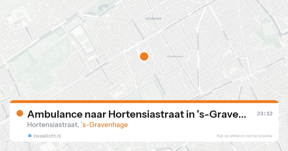 Ambulance naar Hortensiastraat in 's-Gravenhage — 17 aug 2026