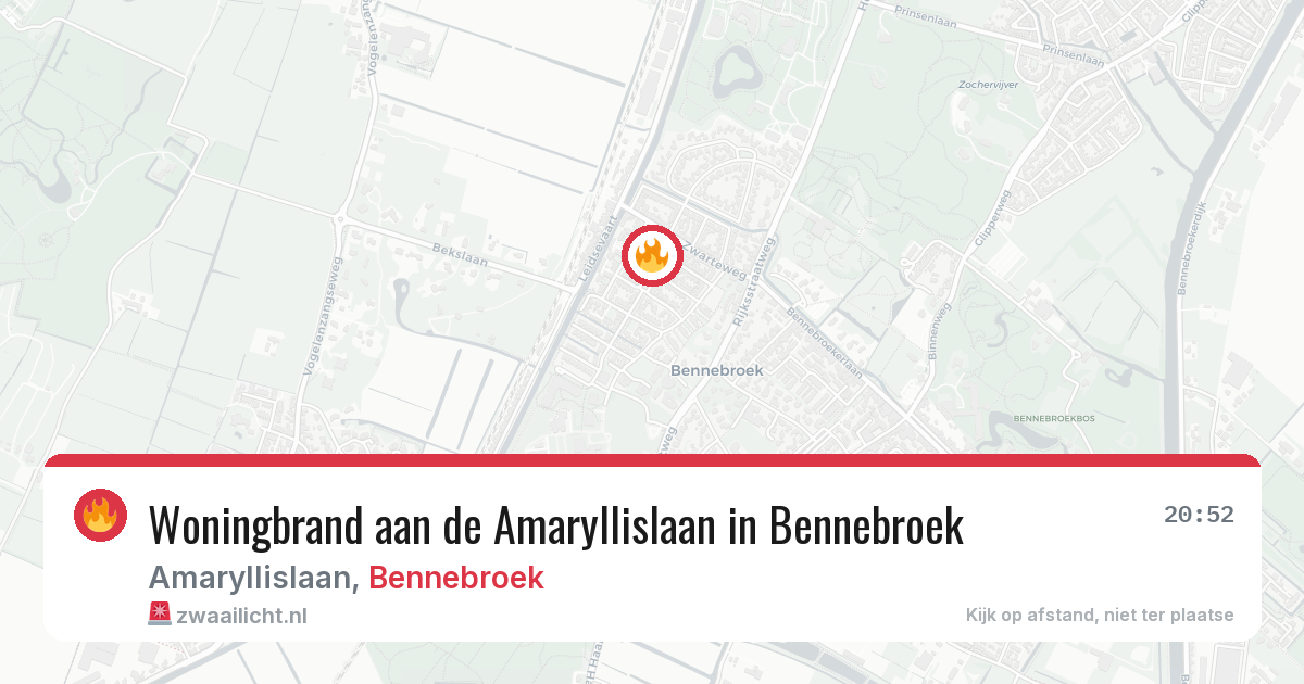Woningbrand aan de Amaryllislaan in Bennebroek — 24 feb 2026