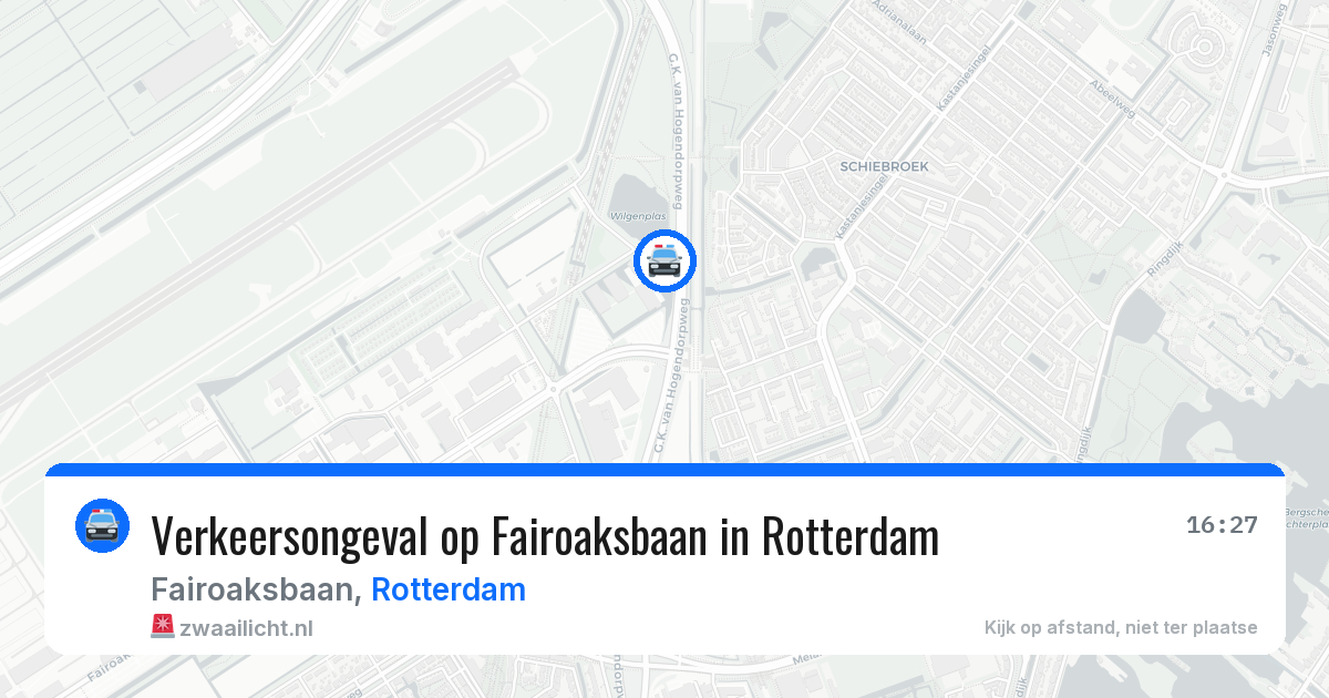 Verkeersongeval op Fairoaksbaan in Rotterdam — 26 mrt 2026