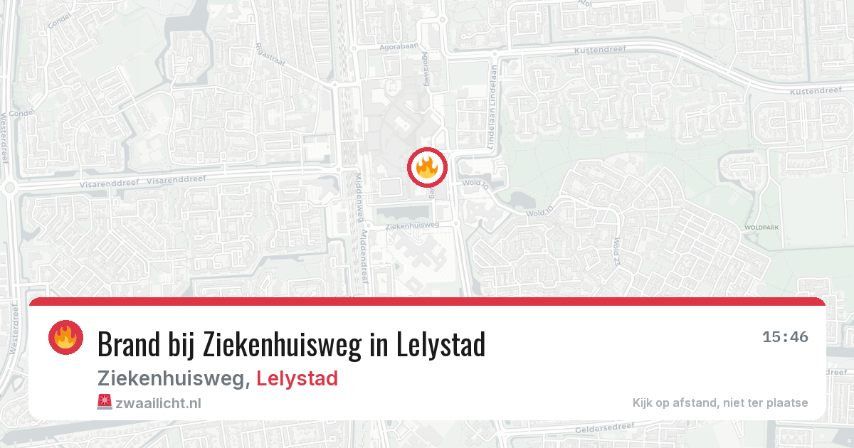 Brand bij Ziekenhuisweg in Lelystad — 20 jun 2026