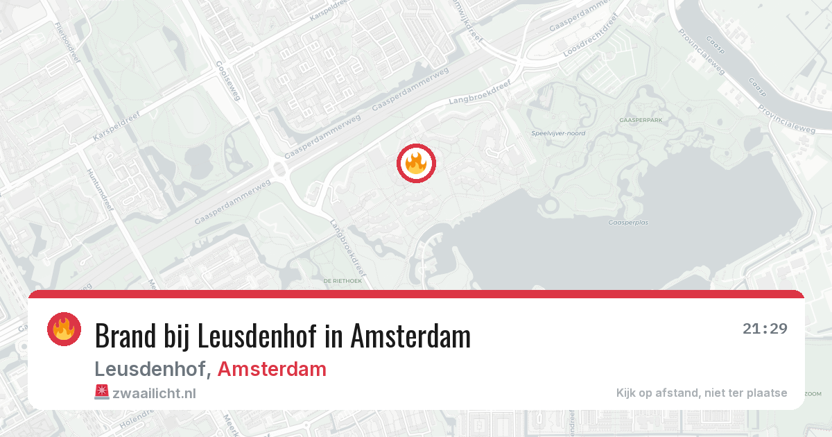 Brand bij Leusdenhof in Amsterdam — 6 aug 2026