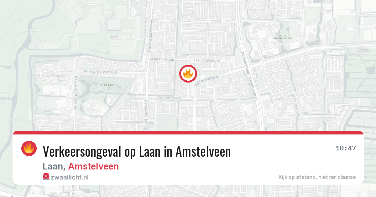 Verkeersongeval op Laan in Amstelveen — 6 aug 2026