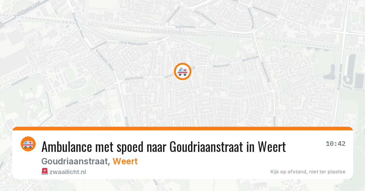 Ambulance met spoed naar Goudriaanstraat in Weert — 19 apr 2026