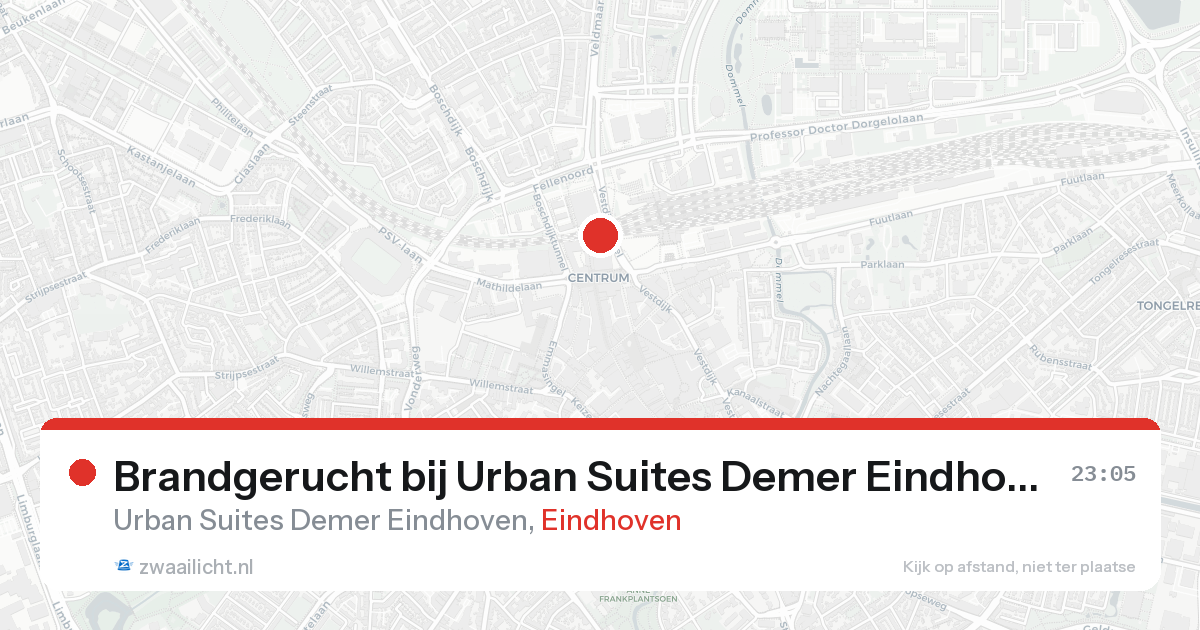 Brandgerucht bij Urban Suites Demer Eindhoven in Eindhoven — 25 aug 2026
