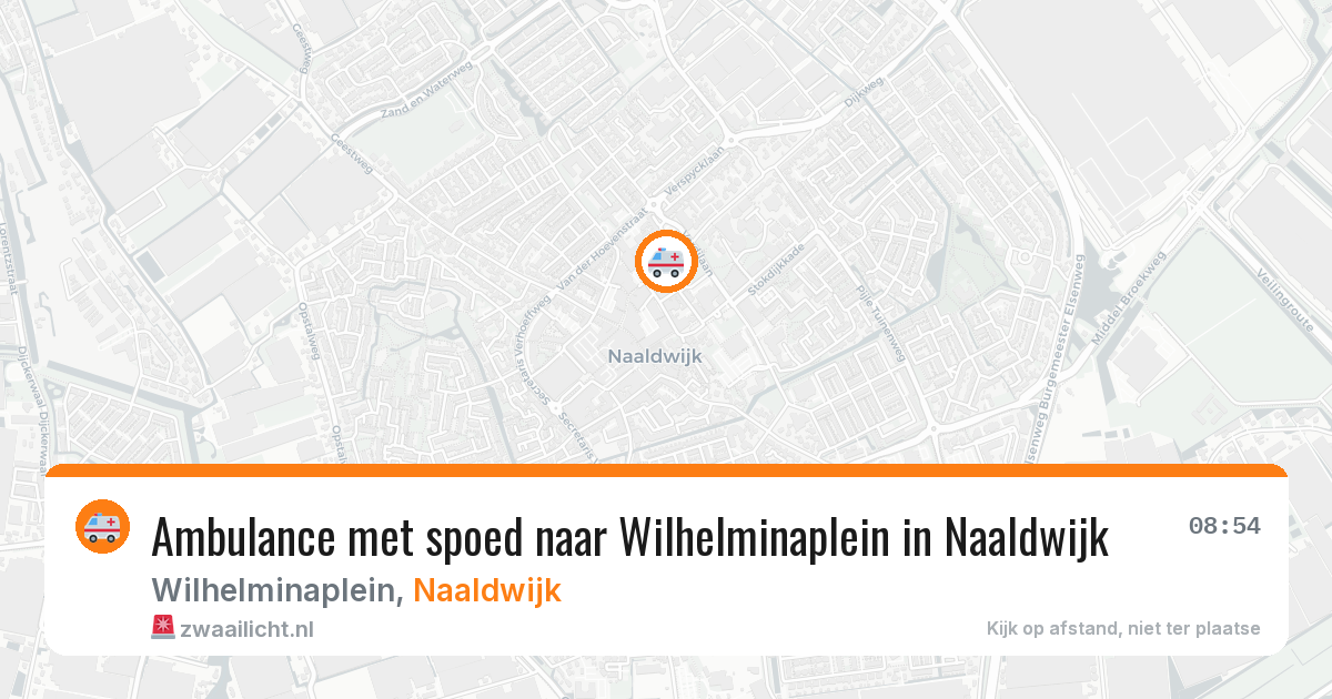 Ambulance met spoed naar Wilhelminaplein in Naaldwijk — 6 aug 2026