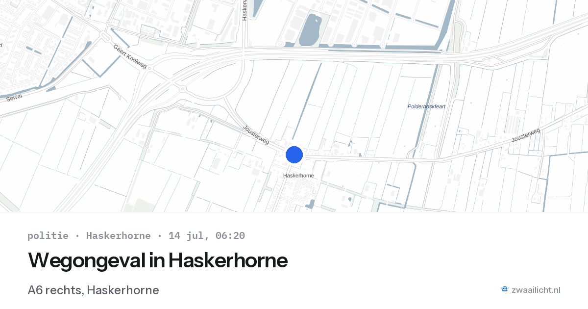 Wegongeval in Haskerhorne — 14 jul 2026