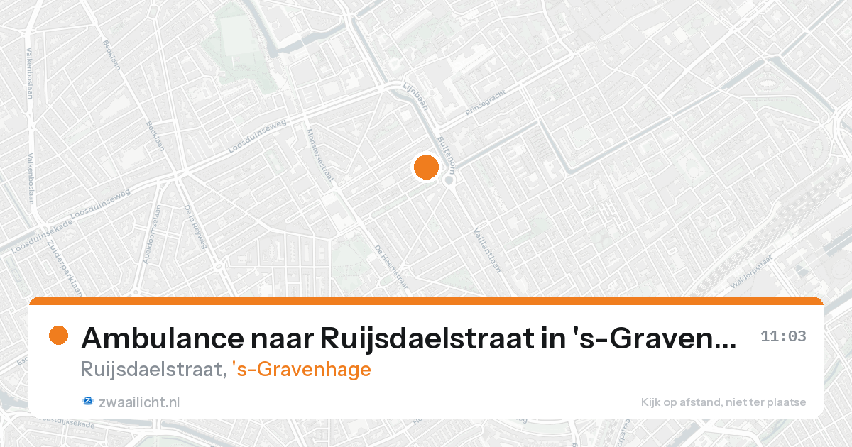 Ambulance naar Ruijsdaelstraat in 's-Gravenhage — 25 aug 2026
