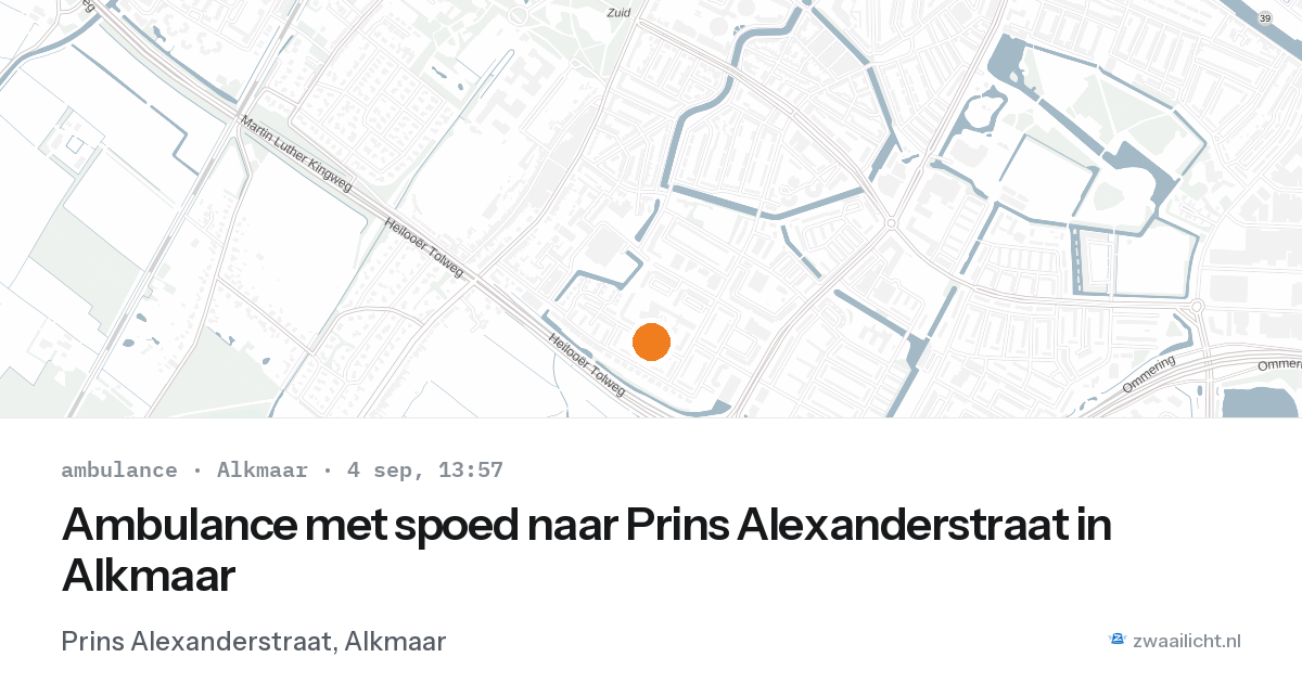 Ambulance met spoed naar Prins Alexanderstraat in Alkmaar — 4 sep 2026