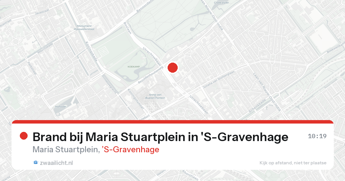 Brand bij Maria Stuartplein in 'S-Gravenhage — 15 aug 2026
