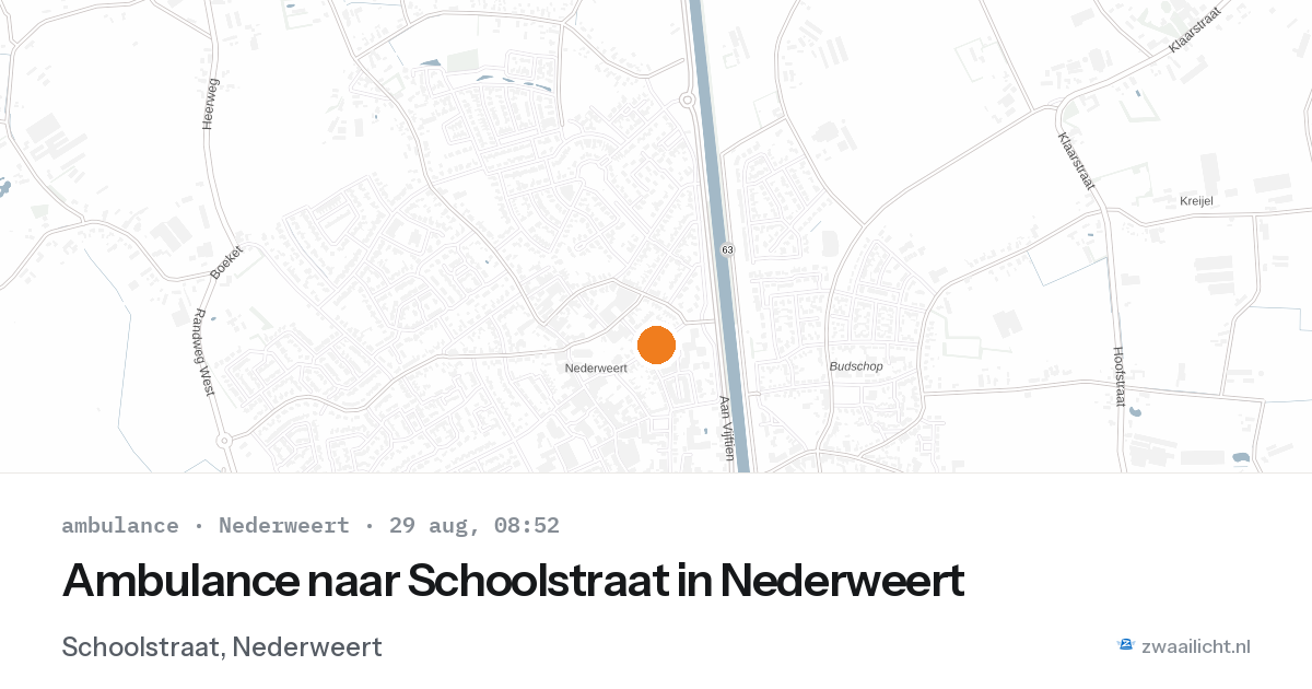 Ambulance naar Schoolstraat in Nederweert — 29 aug 2026
