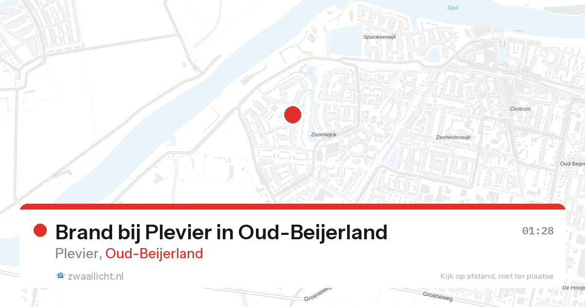 Brand bij Plevier in Oud-Beijerland — 26 aug 2026