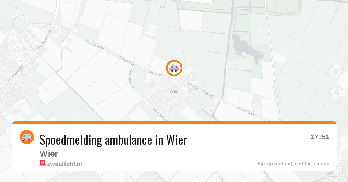 Spoedmelding ambulance in Wier — 20 jun 2026