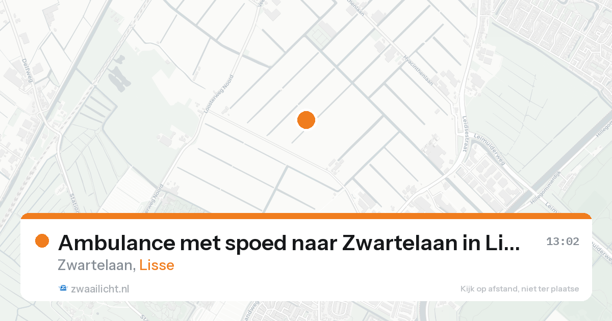 Ambulance met spoed naar Zwartelaan in Lisse — 18 aug 2026