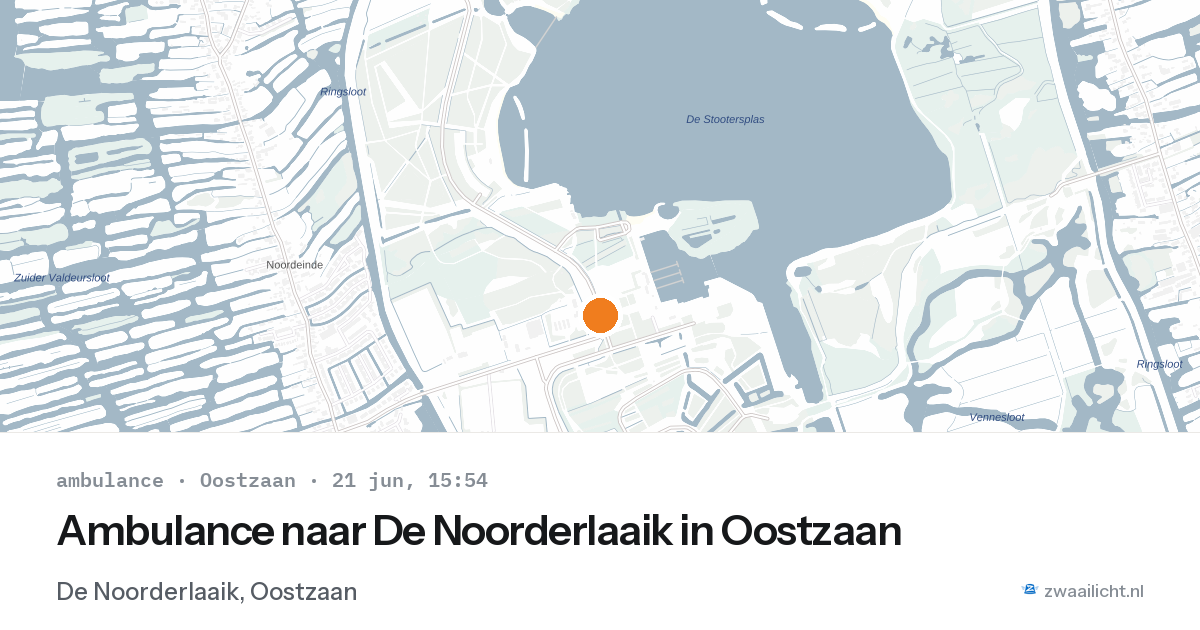 Ambulance naar De Noorderlaaik in Oostzaan — 21 jun 2026