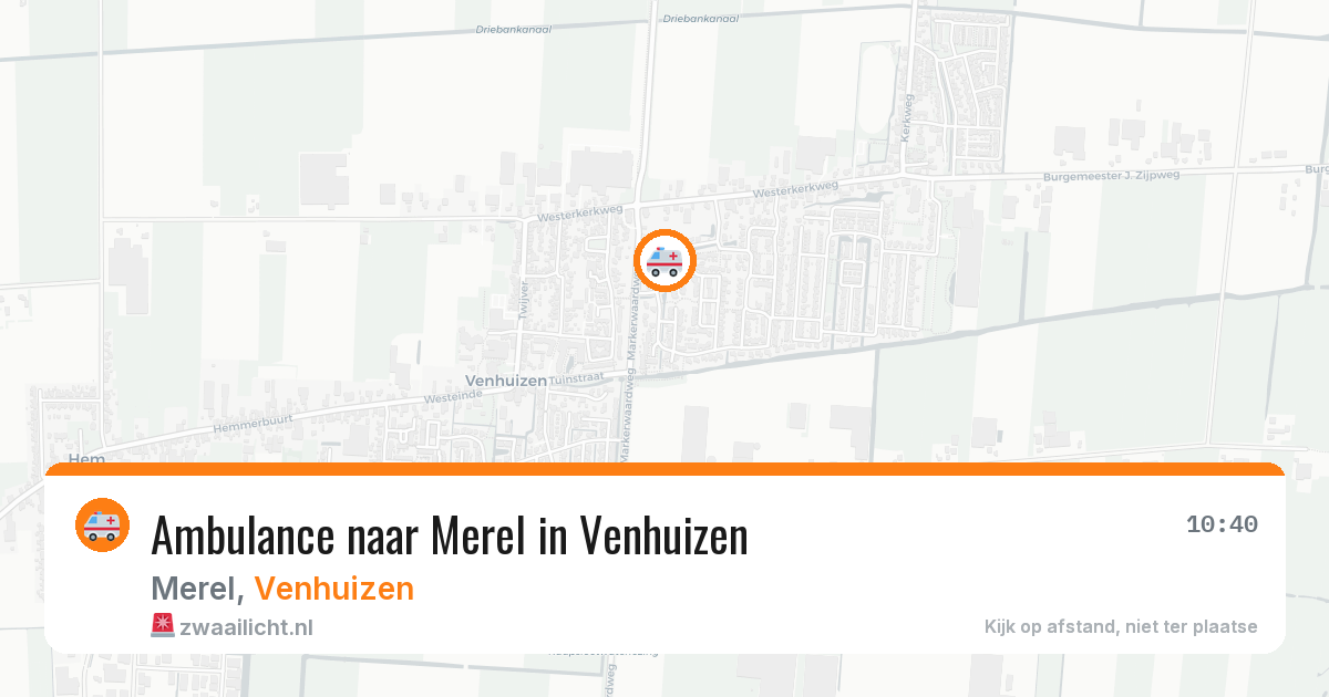 Ambulance naar Merel in Venhuizen — 20 mrt 2026