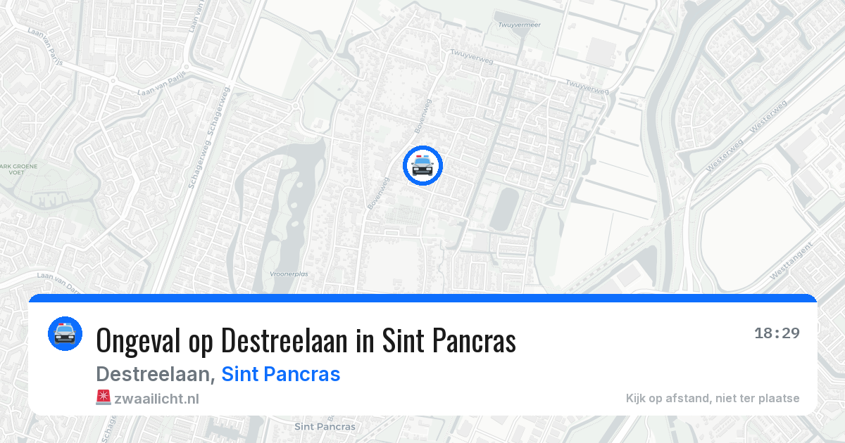 Ongeval op Destreelaan in Sint Pancras — 10 jun 2026